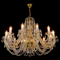 Casa Padrino Luxus Barock Kristall Kronleuchter Gold Ø 77 x H. 47 cm - Prunkvolle Messing Kronleuchter mit böhmischem Kristallglas - Barock Möbel - Edel & Prunkvoll