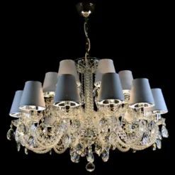 Casa Padrino Luxus Barock Kristall Kronleuchter Silber Ø 88 x H. 65 cm - Prunkvolle Messing Kronleuchter mit böhmischem Kristallglas - Barock Möbel - Edel & Prunkvoll