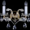 Casa Padrino Luxus Barock Kristall Doppel Wandleuchte Gold 33 x 21 x H. 34 cm - Prunkvolle Wandlampe mit Böhmischem Kristallglas - Edel & Prunkvoll