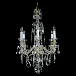 Casa Padrino Luxus Barock Kristall Kronleuchter Gold Ø 56 x H. 87 cm - Prunkvolle Messing Kronleuchter mit böhmischem Kristallglas - Barock Möbel - Edel & Prunkvoll