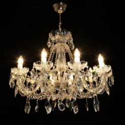 Casa Padrino Luxus Barock Kristall Kronleuchter Silber Ø 78 x H. 60 cm - Prunkvolle Messing Kronleuchter mit böhmischem Kristallglas - Barock Möbel - Edel & Prunkvoll