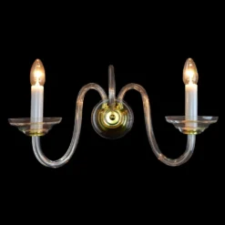 Casa Padrino Luxus Barock Kristall Wandleuchte Gold 36 x 17 x H. 20 cm - Prunkvolle Messing Wandleuchte mit böhmischem Kristallglas - Barock Möbel - Edel & Prunkvoll