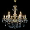 Casa Padrino Luxus Barock Kristall Kronleuchter Gold Ø 78 x H. 73 cm - Prunkvolle Messing Kronleuchter mit böhmischem Kristallglas - Barock Möbel - Edel & Prunkvoll