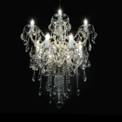 Casa Padrino Luxus Barock Kristall Kronleuchter Gold Ø 65 x H. 76 cm - Prunkvolle Messing Kronleuchter mit böhmischem Kristallglas - Barock Möbel - Edel & Prunkvoll