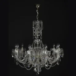 Casa Padrino Luxus Barock Kristall Kronleuchter Gold Ø 78 x H. 64 cm - Prunkvolle Messing Kronleuchter mit böhmischem Kristallglas - Barock Möbel - Edel & Prunkvoll