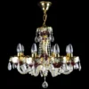 Casa Padrino Luxus Barock Kristall Kronleuchter Gold Ø 50 x H. 44 cm - Prunkvolle Messing Kronleuchter mit böhmischem Kristallglas - Barock Möbel - Edel & Prunkvoll