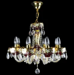Casa Padrino Luxus Barock Kristall Kronleuchter Gold Ø 50 x H. 44 cm - Prunkvolle Messing Kronleuchter mit böhmischem Kristallglas - Barock Möbel - Edel & Prunkvoll