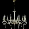 Casa Padrino Luxus Barock Kristall Kronleuchter Gold Ø 61 x H. 45 cm - Prunkvolle Messing Kronleuchter mit böhmischem Kristallglas - Barock Möbel - Edel & Prunkvoll