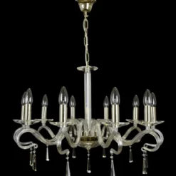 Casa Padrino Luxus Barock Kristall Kronleuchter Gold Ø 61 x H. 45 cm - Prunkvolle Messing Kronleuchter mit böhmischem Kristallglas - Barock Möbel - Edel & Prunkvoll