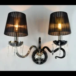 Casa Padrino Luxus Barock Kristall Wandleuchte Silber 48 x 30 x H. 38 cm - Prunkvolle Messing Wandleuchte mit böhmischem Kristallglas - Barock Möbel - Edel & Prunkvoll