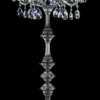 Casa Padrino Luxus Barock Kristall Stehleuchte Antik Silber Ø 56 x H. 152 cm - Prunkvolle Messing Stehlampe mit Böhmischem Kristallglas - Barock Kristall Leuchten - Luxus Qualität