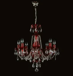 Casa Padrino Luxus Barock Kristall Kronleuchter Silber Ø 57 x H. 55 cm - Prunkvolle Messing Kronleuchter mit böhmischem Kristallglas - Barock Möbel - Edel & Prunkvoll