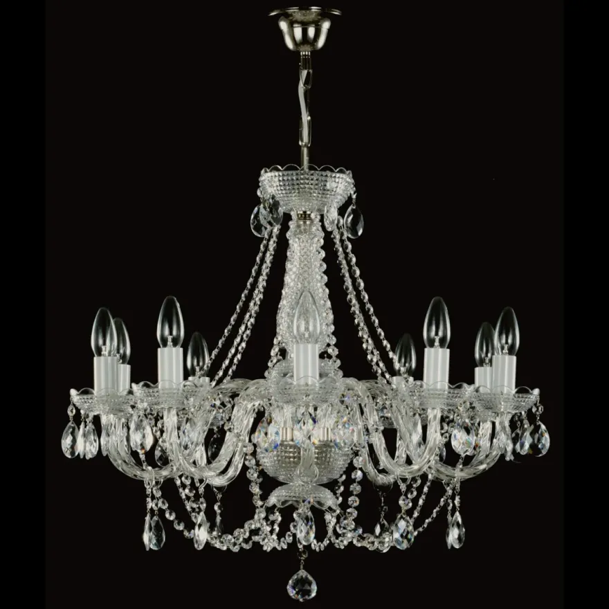 Casa Padrino Luxus Barock Kristall Kronleuchter Gold Ø 67 x H. 60 cm - Prunkvolle Messing Kronleuchter mit böhmischem Kristallglas - Barock Möbel - Edel & Prunkvoll