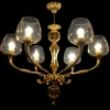 Casa Padrino Luxus Barock Kristall Kronleuchter Gold Ø 84 x H. 77 cm - Prunkvolle Messing Kronleuchter mit böhmischem Kristallglas - Barock Möbel - Edel & Prunkvoll