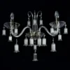 Casa Padrino Luxus Barock Kristall Wandleuchte Silber 38 x 20 x H. 25 cm - Prunkvolle Messing Wandleuchte mit böhmischem Kristallglas - Barock Möbel - Edel & Prunkvoll