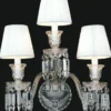 Casa Padrino Luxus Barock Kristallglas Wandleuchte Silber / Weiß 48 x H. 48 cm - Prunkvolle Wandlampe im Barockstil