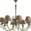 Casa Padrino Luxus Barock Kristall Kronleuchter Messing mit Patina / Braun Ø 90 cm