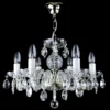 Casa Padrino Luxus Barock Kristall Kronleuchter Silber Ø 49 x H. 35 cm - Prunkvolle Messing Kronleuchter mit böhmischem Kristallglas - Barock Möbel - Edel & Prunkvoll