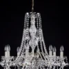 Casa Padrino Luxus Barock Kronleuchter Silber Ø 63 x H. 64 cm - Prunkvoller Kronleuchter mit Böhmischem Kristallglas - Edel & Prunkvoll