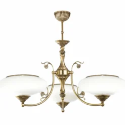 Casa Padrino Luxus Barock Kronleuchter Messing mit Patina / Weiß Ø 64 x H. 70 cm