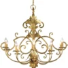 Casa Padrino Luxus Barock Kronleuchter Gold 106 x 65 x H. 90 cm - Prunkvoller Wohnzimmer Kronleuchter im Barockstil - Barockstil Hotel Kronleuchter - Luxus Qualität - Made in Italy