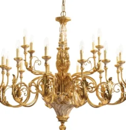 Casa Padrino Luxus Barock Kronleuchter Gold Ø 110 x H. 100 cm - Prunkvoller Hotel & Restaurant Kronleuchter