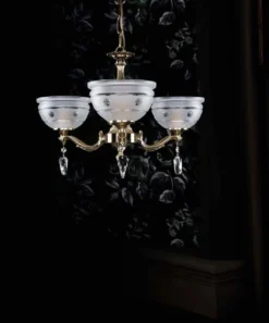 Casa Padrino Luxus Barock Kronleuchter mit böhmischen Kristallglas Messing Ø 53 cm