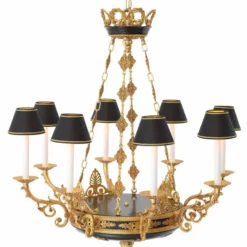 Casa Padrino Luxus Barock Kronleuchter Antik Gold / Schwarz Ø 97 x H. 99 cm - Luxus Qualität