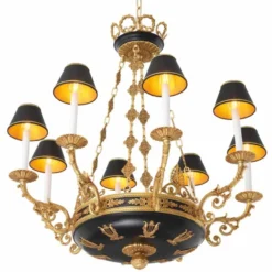 Casa Padrino Luxus Barock Kronleuchter Antik Gold / Schwarz Ø 97 x H. 99 cm - Luxus Qualität