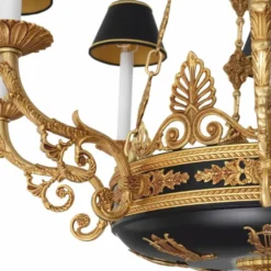 Casa Padrino Luxus Barock Kronleuchter Antik Gold / Schwarz Ø 97 x H. 99 cm - Luxus Qualität
