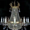 Casa Padrino Luxus Barock Kronleuchter Gold Ø 100 x H. 105 cm - Prunkvoller Messing Kronleuchter mit Böhmischem Kristallglas - Edel & Prunkvoll