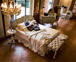 Casa Padrino Luxus Barock Kronleuchter Naturfarben / Braun / Creme Ø 79 x H. 82 cm - Prunkvoller Barockstil Wohnzimmer Kronleuchter - Edel & Prunkvoll - Luxus Qualität - Made in Italy
