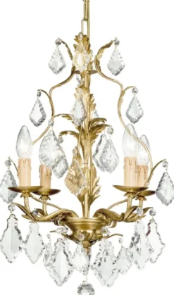 Casa Padrino Luxus Barock Kronleuchter Gold Ø 35 x H. 50 cm - Eleganter Lüster im Barockstil - Barock Wohnzimmer Leuchten