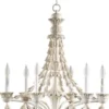 Casa Padrino Luxus Barock Kronleuchter Weiß / Beige Ø 63 x H. 82 cm