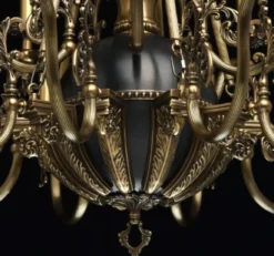 Casa Padrino Luxus Barock Kronleuchter Antik Bronzefarben / Schwarz Ø 105 x H. 205 cm - Prunkvoller Wohnzimmer Kronleuchter im Barockstil - Luxus Qualität