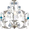 Casa Padrino Luxus Barock Kronleuchter Silber / Blau Ø 39 x H. 50 cm - Prunkvoller Kronleuchter mit Murano Glas - Luxus Qualität