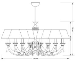 Casa Padrino Luxus Barock Kronleuchter Matt Silber / Weiß / Gold Ø 72 x H. 70 cm - Prunkvoller Barockstil Wohnzimmer Kronleuchter mit Lampenschirmen - Edel & Prunkvoll