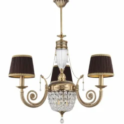 Casa Padrino Luxus Barock Kronleuchter Messing mit Patina / Dunkelbraun / Gold Ø 80 cm