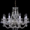 Casa Padrino Luxus Barock Kronleuchter Silber Ø 61 x H. 57 cm - Prunkvoller Messing Kronleuchter mit Böhmischem Kristallglas - Edel & Prunkvoll