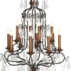 Casa Padrino Luxus Barock Kronleuchter mit echten Glaskristallen, 12 Flammig, Messing Finish, Ø 90 cm, Höhe 100 cm