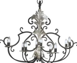 Casa Padrino Luxus Barock Kronleuchter Anthrazit / Silber 105 x 40 x H. 90 cm - Ovaler Hotel & Restaurant Kronleuchter - Edel & Prunkvoll