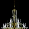 Casa Padrino Luxus Barock Kronleuchter Gold Ø 95 x H. 95 cm - Prunkvoller Messing Kronleuchter mit böhmischen Kristallglas - Barock Möbel - Edel & Prunkvoll