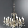 Casa Padrino Luxus Barock Kronleuchter Elfenbein Ø 72 x H. 53 cm - Prunkvoller 16-flammiger Messing Kronleuchter - Barockstil Möbel