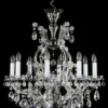 Casa Padrino Luxus Barock Kronleuchter Schwarz Ø 73 x H. 79 cm - Prunkvoller Kronleuchter mit Böhmischem Kristallglas - Hotel & Restaurant Kronleuchter