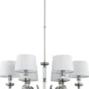 Casa Padrino Luxus Barock Kronleuchter Matt Silber / Weiß Ø 76 cm