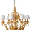 Casa Padrino Luxus Barock Kronleuchter Antik Gold / Weiß Ø 80 x H. 89,5 cm - Prunkvoller Barockstil Wohnzimmer Kronleuchter - Edel & Prunkvoll - Luxus Qualität - Made in Italy
