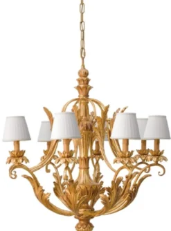 Casa Padrino Luxus Barock Kronleuchter Antik Gold / Weiß Ø 80 x H. 89,5 cm - Prunkvoller Barockstil Wohnzimmer Kronleuchter - Edel & Prunkvoll - Luxus Qualität - Made in Italy