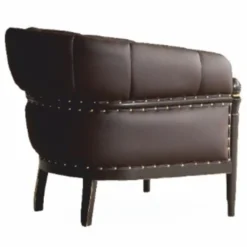 Casa Padrino Luxus Barock Kunstleder Sessel Dunkelbraun / Gold - Barockstil Möbel