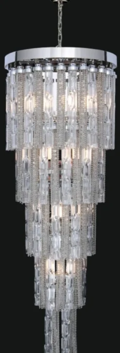 Casa Padrino Luxus Barock LED Kronleuchter Silber Ø 50 x H. 80 cm - Prunkvoller Kronleuchter im Barockstil - Luxus Qualität