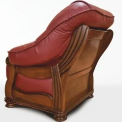 Casa Padrino Luxus Barock Leder Sessel Bordeauxrot / Braun - Barock Möbel